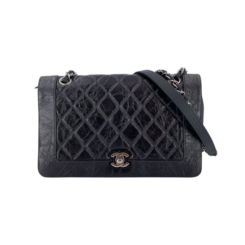 Chanel Leather Shoulder Bag Bi-quilted